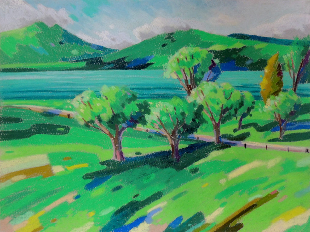 Attersee, Pastell, 50 x 70 cm